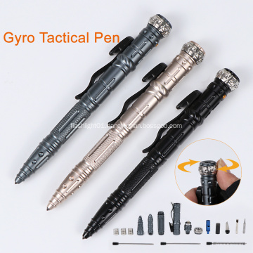 Tactical Pen with Rope Cutter Penlight and Gyro